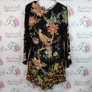 Nasty Gal dress floral placement open back Black Floral and Animal Print Blouse